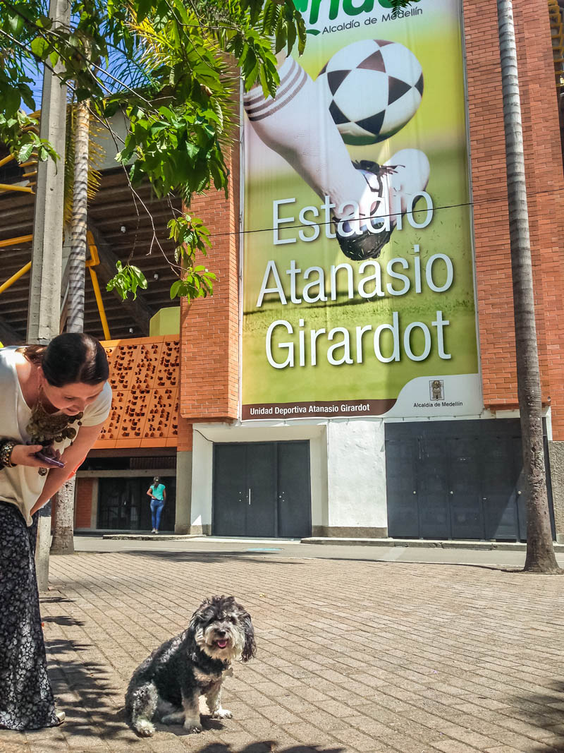 Outside Estadio Atansio Giradot in Medellin